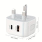 Chargeur mural rapide USB Type-C + QC 3.0 – Prise UK 18W pour smartphone, tablette et appareils électroniques