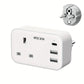 Adaptateur Prise Murale Universel avec 3 USB + 2 Prises Secteur – Chargeur Compact pour Maison et Voyage