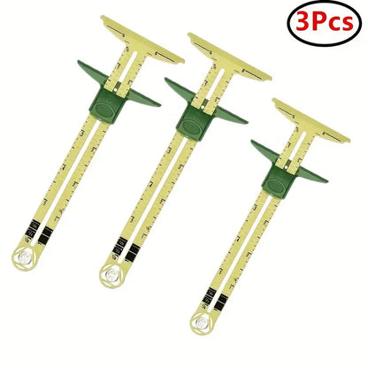 Lot de 3 jauges de profondeur pour outils de coupe, coloris Vert-jaune