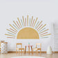 Sticker mural soleil bohème – Déco murale colorée pour chambre d’enfant, crèche ou espace de jeu