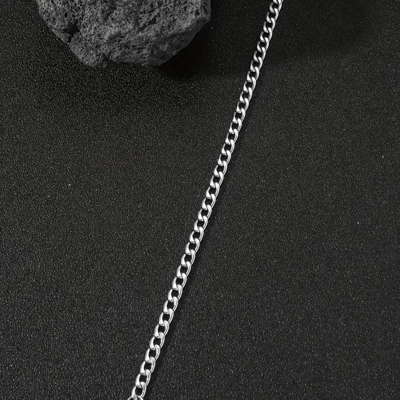 Bracelet homme chaîne cubaine en acier inoxydable argent – Bijou élégant et robuste