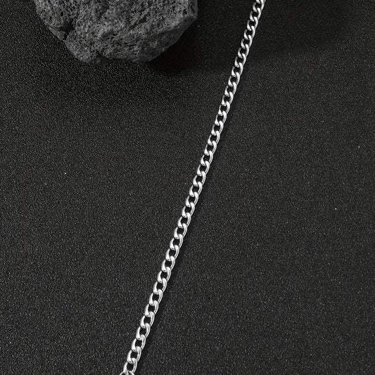 Bracelet homme chaîne cubaine en acier inoxydable argent – Bijou élégant et robuste