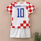 Ensemble Football Enfant – Maillot et Short de Sport Blanc à Carreaux Rouges