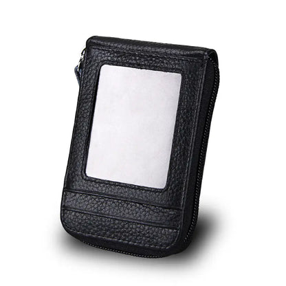 Porte-cartes homme zippé – Portefeuille compact grande capacité pour cartes, billets et pièces