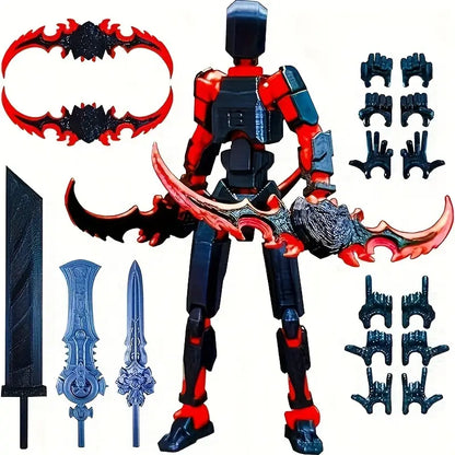 Ensemble Figurine Articulée avec Armes Interchangeables, coloris Noir rouge