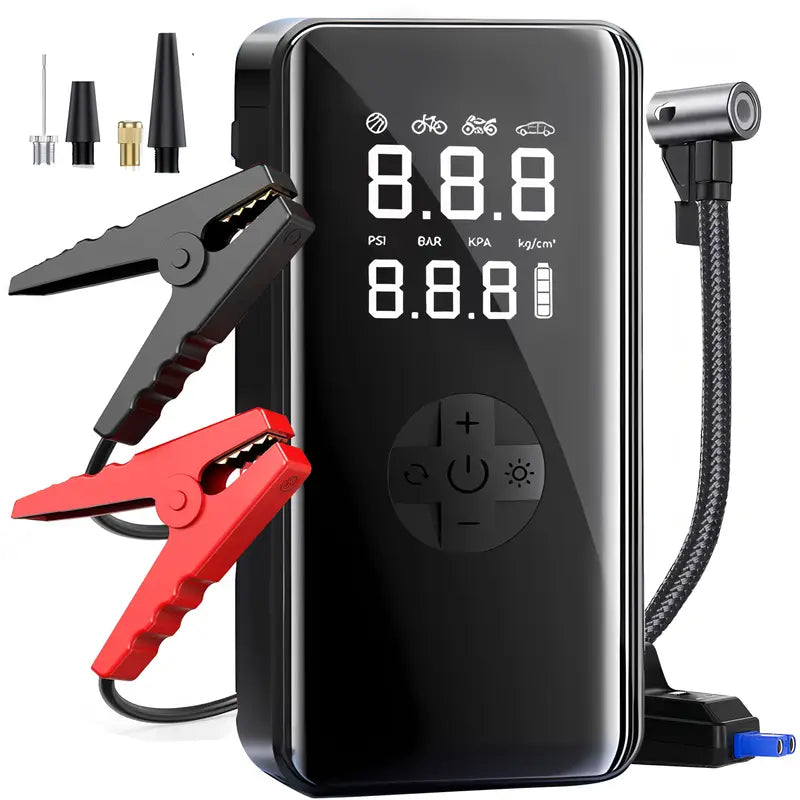 Compresseur d’Air Portable avec Batterie Rechargeable – Gonfleur Électrique USB pour Voiture, Moto, Vélo et Ballons