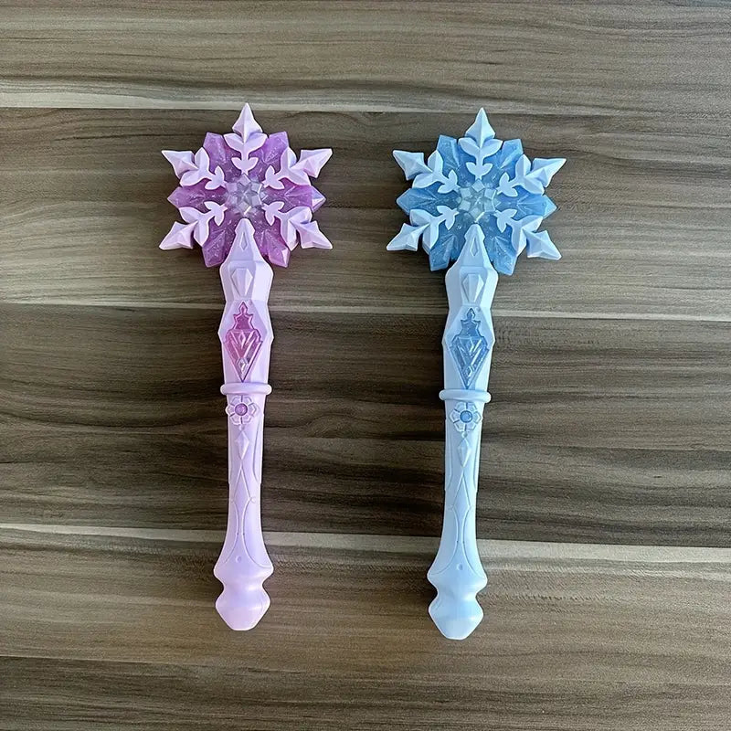 Baguette magique lumineuse flocon de neige – Accessoire déguisement princesse et fée