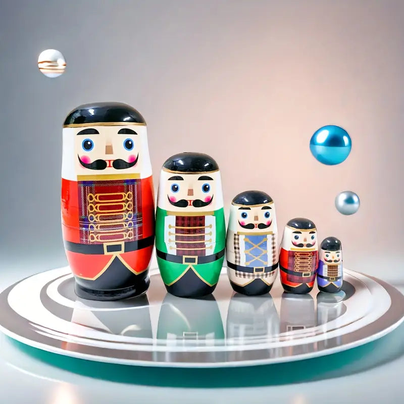 Poupées Russes Casse-Noisette en Bois – Marionnettes Décoratives pour Théâtre et Histoires d’Enfants
