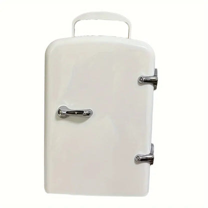 Mini Réfrigérateur Rose Rétro 4L – Compact et Portable avec Poignée – Idéal Maquillage, Boissons & Bureau
