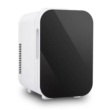 Mini Frigo Design Noir et Blanc 10L – Réfrigérateur Portable Silencieux pour Boissons, Soins ou Bureau