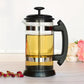 Cafetière à Piston en Verre Borosilicate – French Press Manuelle pour Café ou Thé, Filtration Inox et Poignée Antidérapante