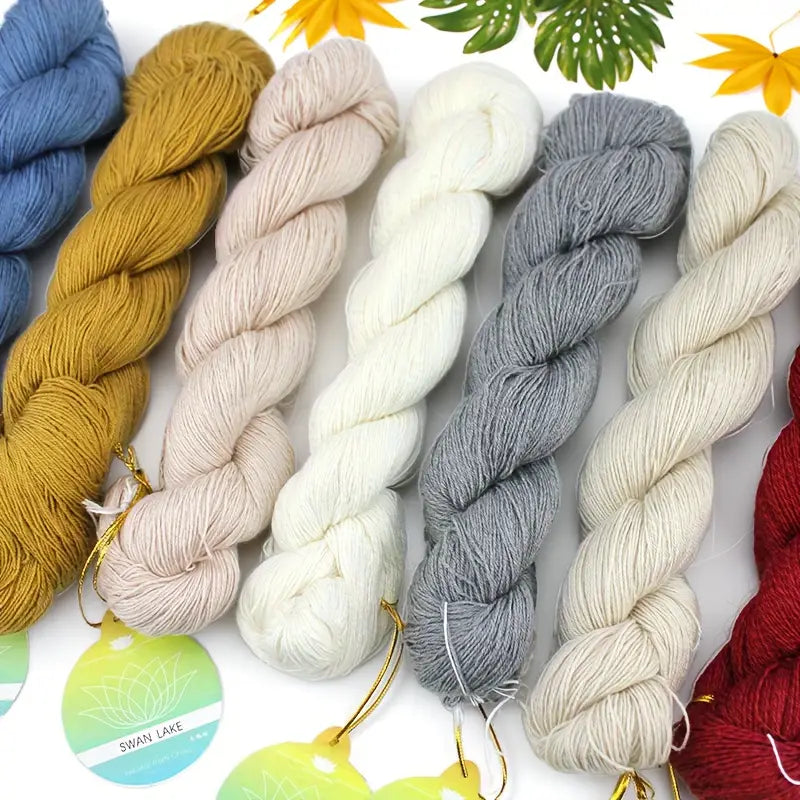 Écheveaux de Laine Fine Dégradée – Fil Doux Violet & Bleu pour Crochet, Tricot et Broderie