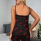 Pyjama Femme Sexy Noir à Bretelles – Ensemble 2 Pièces Motif Baiser & Curious, Look Tendance pour la Nuit