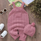 Ensemble tricot bébé avec bonnet – Salopette chaude et confortable