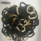 Lot de 50/100 Élastiques Cheveux Noirs – Sans Métal, Doux et Résistants pour Queue de Cheval et Coiffures Quotidiennes