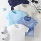 Lot de 5 t-shirts garçon basiques – Hauts unis et rayé coton respirant