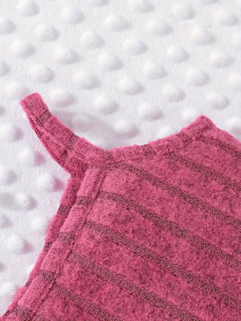 Haut bébé fille en tricot côtelé avec robe sans manches assortie – Tenue élégante automne/hiver