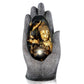 Statue Bouddha Main Protectrice  Sculpture Spirituelle d’Extérieur avec Éclairage LED
