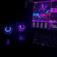 Enceintes USB Stéréo avec Lumières LED RGB – Haut-Parleurs de Bureau pour PC, Ordinateur Portable et Gaming