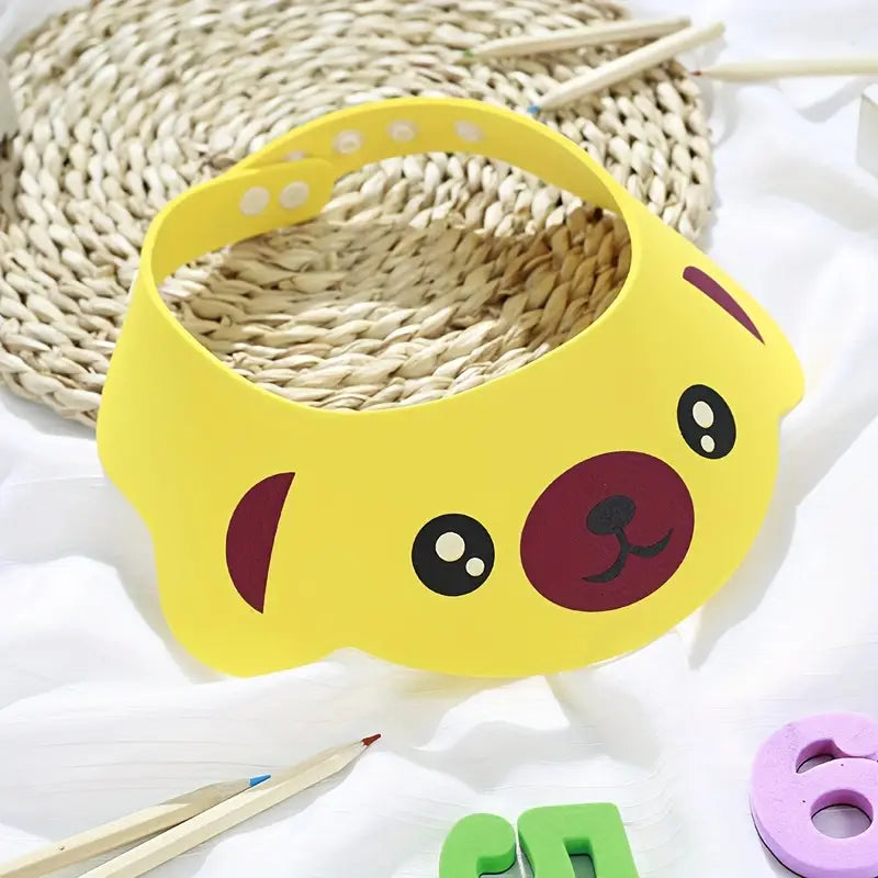 Visière de Bain Bébé Ajustable en Silicone – Accessoire Douche et Shampoing Anti-Eau avec Motif Animal Mignon