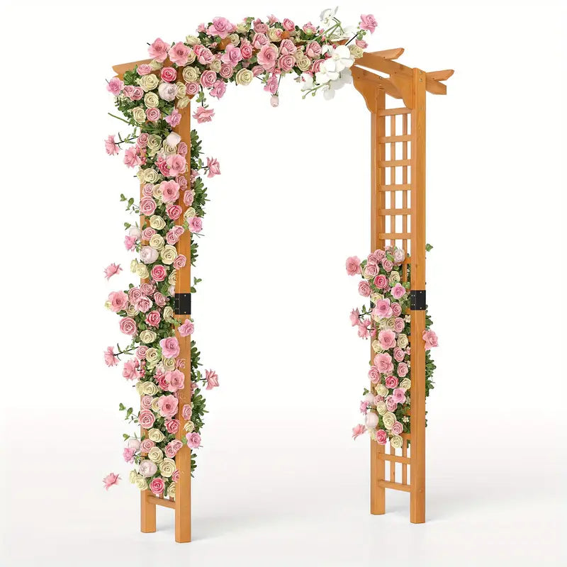 Arche de jardin en bois avec treillis  Support pour rosiers et plantes grimpantes, idéale pour décoration extérieure élégante