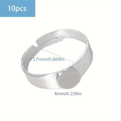 Bague Support Plateaux Ronds Ajustables – Base Métal pour Moulage Résine et Création de Bijoux Personnalisés