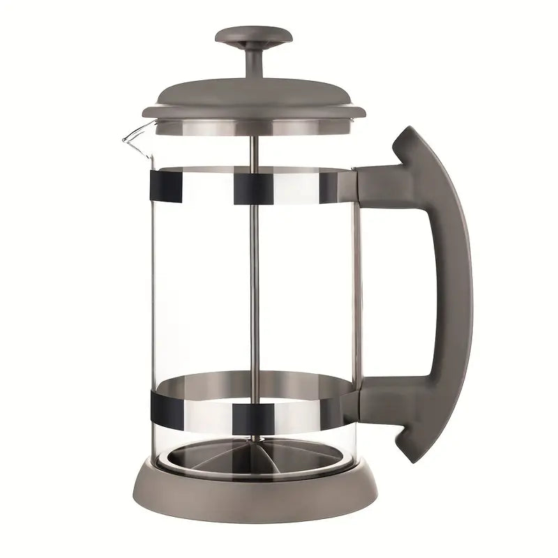 Cafetière à Piston en Verre Borosilicate – French Press Manuelle pour Café ou Thé, Filtration Inox et Poignée Antidérapante
