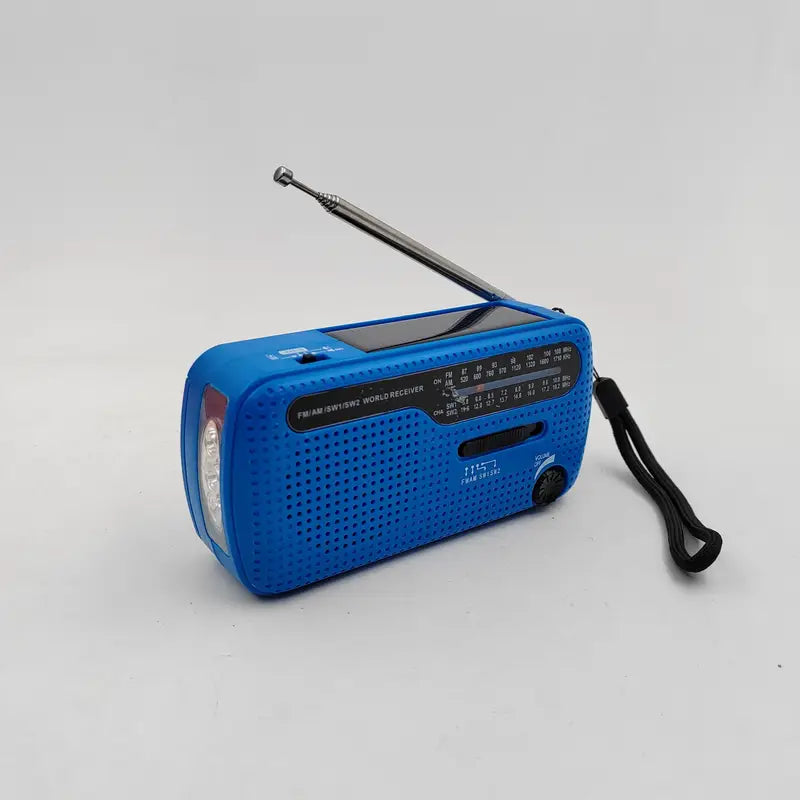 Radio Portable Multi-Bandes FM/AM/SW avec Lampe Torche et Panneau Solaire – Idéale Camping et Urgence