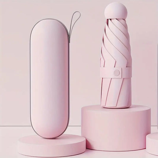 Parapluie pliable bleu ciel avec étui rigide Compact, élégant et imperméable