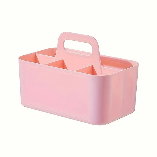 Boîte de Rangement à Compartiments avec Poignée – Organiseur Stylos, Crayons et Fournitures de Bureau