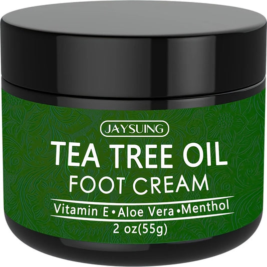 Crème Pieds Tea Tree Oil – Hydratante et Réparatrice avec Aloe Vera, Menthol et Vitamine E (55g)