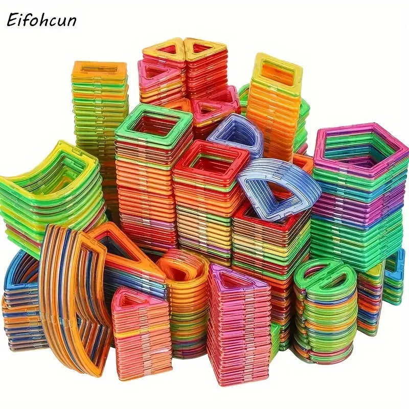 Blocs de construction magnétiques avec roues – Jeu éducatif créatif pour construire voitures, maisons et tours 3D