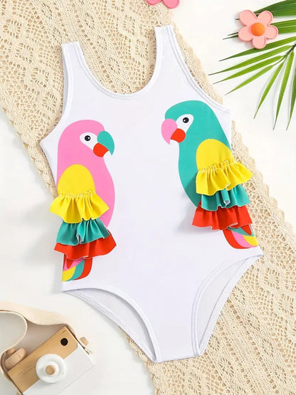 Maillot de bain fille une pièce blanc