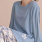 Pyjama Femme Long Confort Oversize – Haut Manches Longues & Pantalon à Carreaux, Ensemble Doux et Décontracté