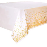 Nappe de Fête Rose avec Motifs Dorés, coloris Blanc