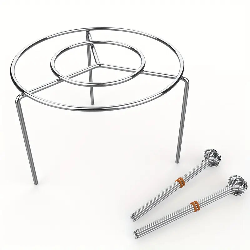 Support à brochettes en acier inoxydable – Accessoire pratique pour barbecue, grillades et cuisine d’extérieur