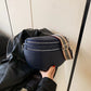Sac bandoulière femme – Sac banane en cuir PU avec sangle rayée, coloris Bleu