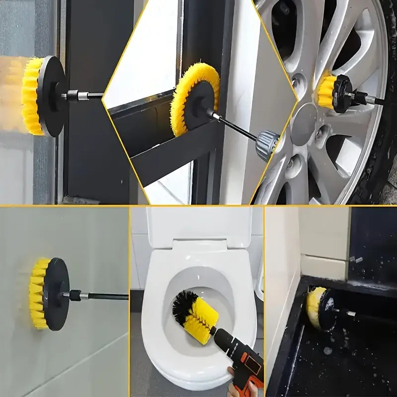 Brosses de nettoyage voiture pour perceuse – Kit 3/7 pièces multifonctions pour entretien intérieur et sièges