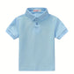 Polo garçon manches courtes bleu clair – Haut élégant en coton respirant