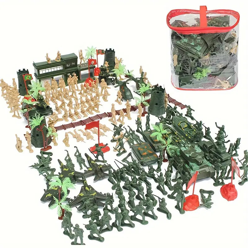 Ensemble de Figurines Soldats Militaires avec Véhicules et Accessoires – Jeu de Guerre pour Enfants