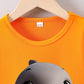 T-shirt Garçon Bleu avec Motif Dessin Animé Drôle – Haut Enfant Confortable et Original