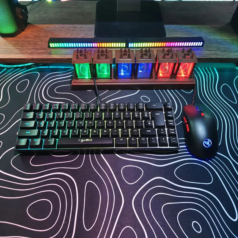 Clavier Gaming Mécanique Rétroéclairé + Souris Filaire LED – Kit Gamer Haute Performance