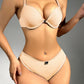 Ensemble lingerie femme push-up – Soutien-gorge à armatures avec culotte nœud chic