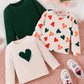 Lot de 3 hauts bébé fille manches longues – motifs cœurs et unis pour toutes saisons