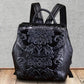 Sac à dos femme en cuir marron gravé – Élégant, vintage et artisanal