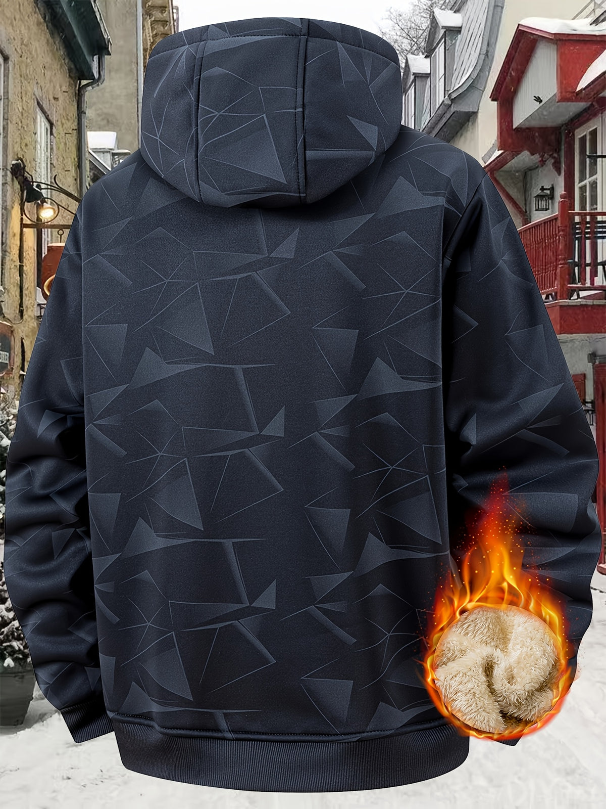 Manteau Épaissi en Polaire à Capuche pour Homme
