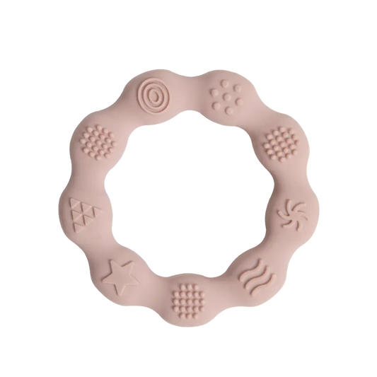 Anneaux sensoriels bébé en silicone – Jouets d’éveil colorés à textures variées pour motricité et dentition
