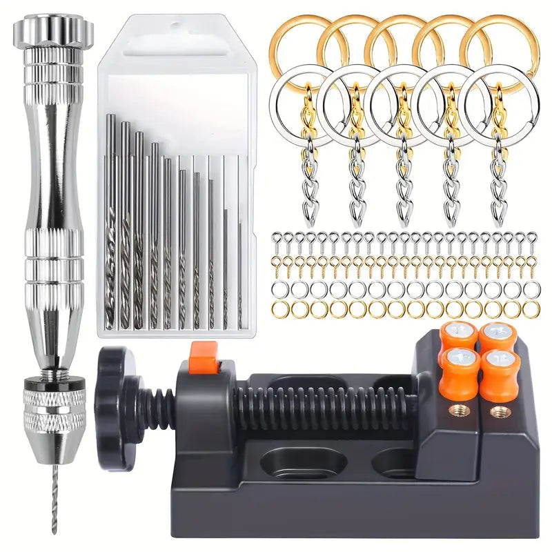 Kit d’accessoires porte-clés pour résine – 10 anneaux dorés et argentés + 100 embouts – Idéal pour créations DIY en moulage de bijoux