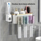 Organisateur Mural Salle de Bain avec Gobelets et Porte-Brosses – Support Multifonction avec Distributeur Dentifrice