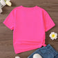 T-shirt fille violet avec imprimé cœurs blancs – Style tendance et mignon